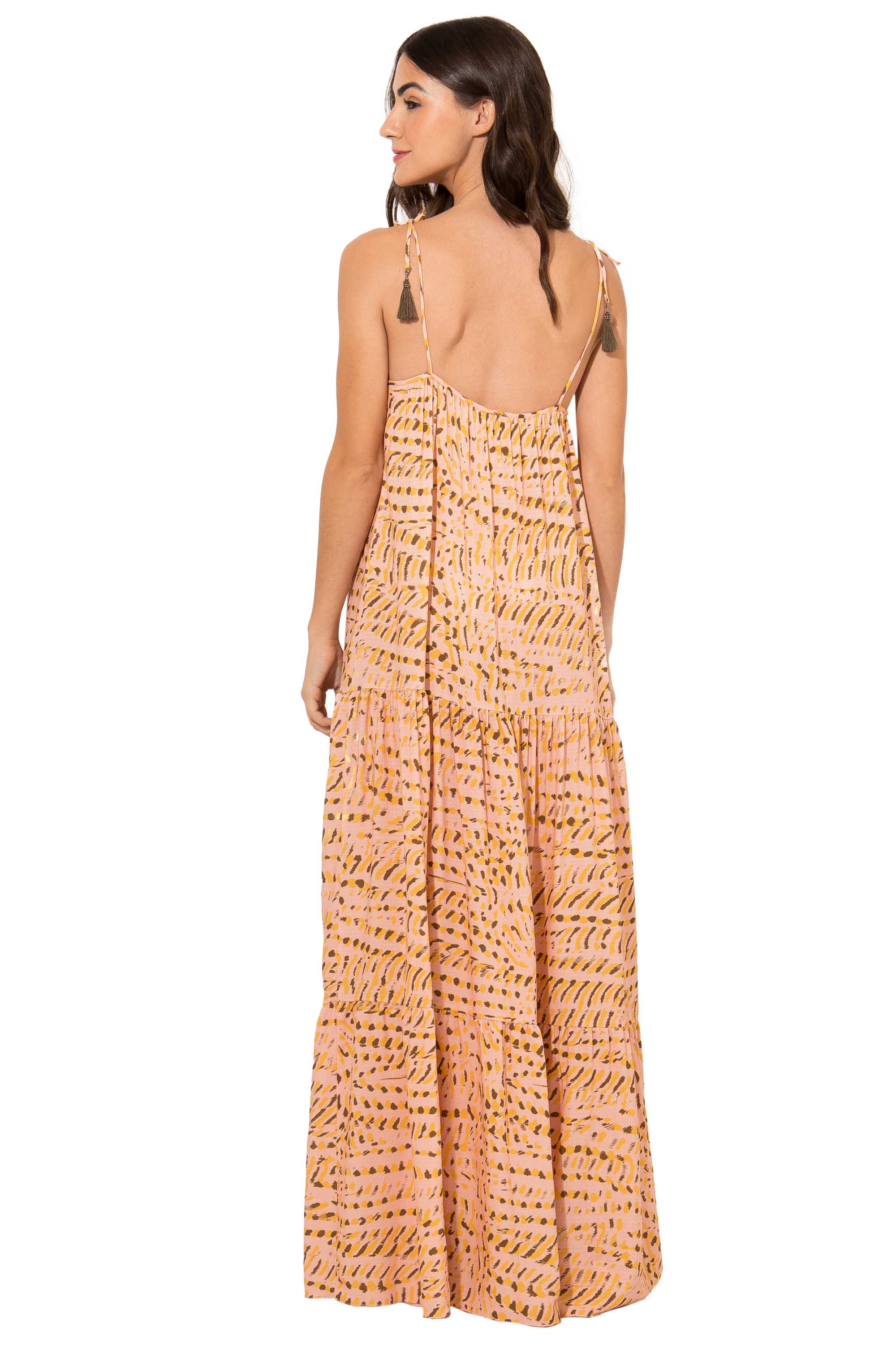 Malva Cheetah Long Dress Back